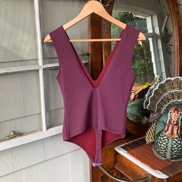 NWT Free People “Keep It Sleek” Intimately Bodysuit Purple Eggplant Color - Picture 5 of 7